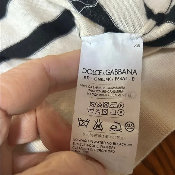 Dolce & Gabbana 100% Cashmere Striped Long Sleeve Top/Sweater - Picture 5 of 7